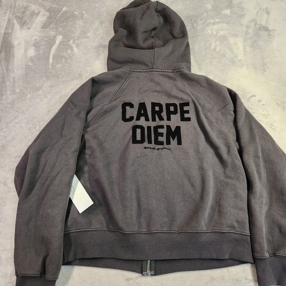 New Spiritual Gangster Carpe Diem Noir Diem Everyday Zip Hoodie Gray M Medium